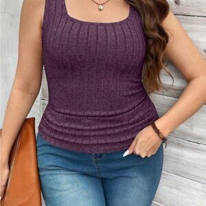 Shein Purple Ribbed Women's Top